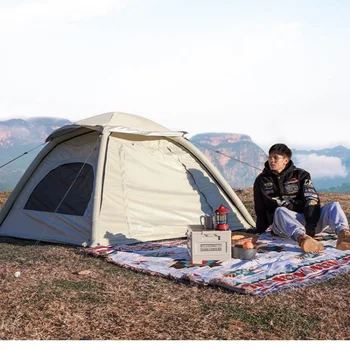 Надуваема палатка за нощуване на открито, непромокаемая, Голяма палатка, Пътен матрак за сън, Надувное обзавеждане с автоматично отваряне на скоростта
