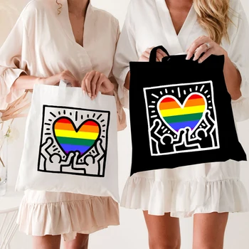 Най-забавната Женска чанта за пазаруване с участието на ЛГБТ, Гейове, Лесбийки, Еко, Множество Дамска чанта, Чанта за колеж, Женствена чанта за пазаруване на рамото