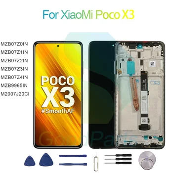 За XiaoMi Poco X3 Подмяна на екрана на Дисплея 2400*1080 MZB07Z0/1/2/3/4/5/ IN, MZB9965IN, M2007J20CI Poco X3 LCD сензорен дигитайзер
