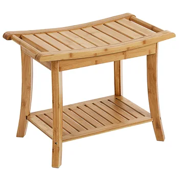 Противоскользящий столче за баня, бамбуков стол за кърпи за ръце, многофункционално столче за съхранение в домашна банята на хотела, директна продажба от производителя