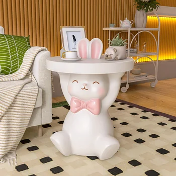 Модерен сладка малка приставной маса от пода до пода за съхранение и украса на работния плот в дневната от Sofa Creative Rabbit Tea Table