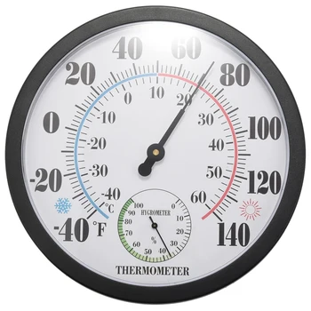 Термометър за времето 2X10 См За вътрешна и Външна употреба/Влагомер За вътрешен Двор, Стенен монтаж Декоративен, Батерия, не се изисква