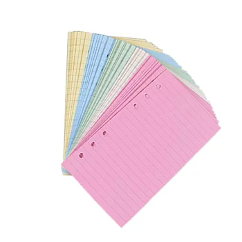 A6 е с Цветна Линейчатая Хартия с отрывными листове 50 Страници 17,2 х 5 х 1 см, Хартия-пълнител с 6 дупки, Хартия подложка, Цветна хартия, бележник,