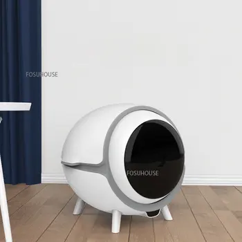Интелигентен Автоматичен кутия за котешки тоалетни, електрически чисти, напълно затворен Умен Котешки Инвентар, Гребло, Котките, тоалетна за домашни любимци