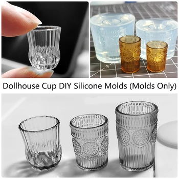 Мини-формуляр 1: 12, миниатюрен куклена къща, Чаша за сок, чаша за напитки, направи си сам, UV лепило, силиконова форма, аксесоари за кукла къща (само формата)