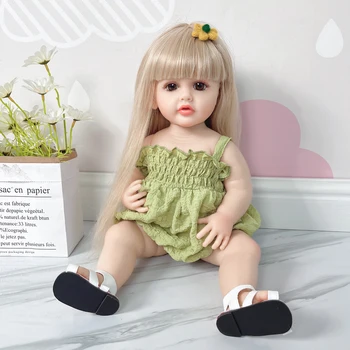 Нова Зелена пола с мехури 55 см, кукла, силиконова кукла-Реборн, играчки, подаръци за рожден Ден за деца