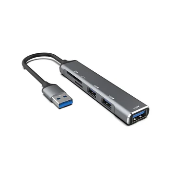 USB хъб 3.0 USB-A Hub-сплитер с 5 USB3 порта.0 устройство за четене на карти памет TF/SD Високоскоростен пренос на данни за преносим компютър B