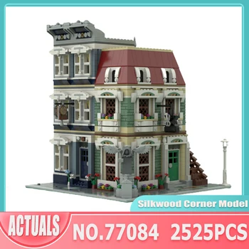 Модулна сграда City Silkwood Corner Model MOC-77084 Street View, Индивидуални блокове, тухли, детски играчки, подаръци за рожден Ден