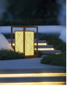Градинска лампа градински инфинити лампа имитация на мрамор открито в градината на вилата открит водоустойчива лампа за тревата