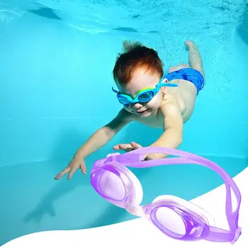 Плувни очила Регулируеми очила за гмуркане с еластична лента PVC Очила за плуване с лещи с висока разделителна способност за деца