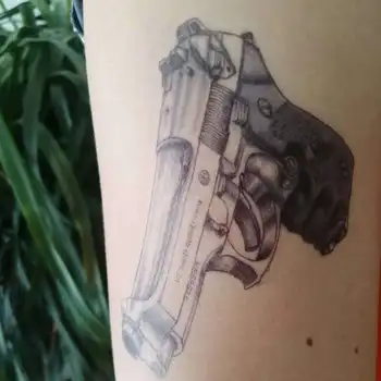 Татуировки на пистолет Desert Eagle Водоустойчив временна татуировка за жени, мъже, фалшива татуировка, трайна татуировка на ръката, на временни татуировки
