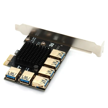 6 Портове PCI-E Продължавам Странично PCI-E от 1x до 16x USB Кабел за данни 16X Слота Карта Майнинга PCI-E Адаптер За GPU Dropship