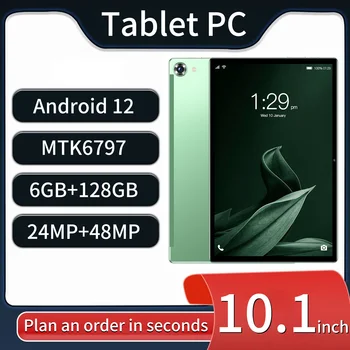 ERZHOU 2023 Android 12 WiFi Таблет Глобалната версия на Новия Pad Tab PC 10,1 Инча 6G + 128 GB 8000 ма Таблет с две СИМ карти, Камера, GPS 5G Лаптоп