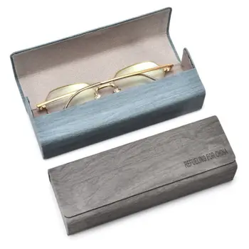 Однотонная кожена кутия за слънчеви очила, ретро, водоустойчив калъф за очила, преносим кутия за съхранение в корейски стил
