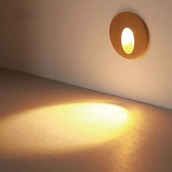 Thrisdar Вътрешен-Вградени led лампа за стълби 55 мм, кръгли, с монтиран на стената на Ъгловата лампа, лампа за краката във фоайето Спални, монтиран на стената в коридора лека нощ