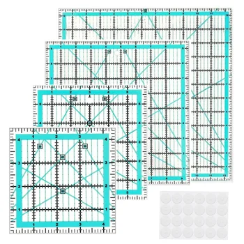 Линия за капитониране, 4 шаблон за капитониране в квадратна линия (4,5X4,5 инча, 6x6 см, 9,5X9,5 инча, 12,5X12,5 инча), за капитониране и трайни шиене