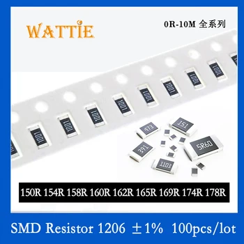 SMD резистор 1206 1% 150R 154R 158R 160R 162R 165R 169R 174R 178R 100 бр./лот микросхемные резистори 1/4 W 3,2 мм * 1,6 мм