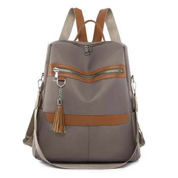 2023 Нов дамски раница за почивка, Дамски чанти на рамо, Благородна Голяма Найлонова училищна чанта за момичета, пътна чанта с пискюли